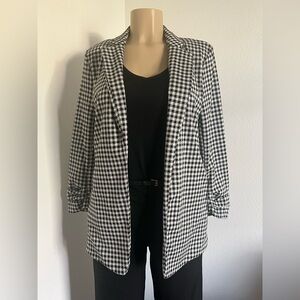 Philosophy Republic Clothing Houndstooth Blazer Jacket Black White M